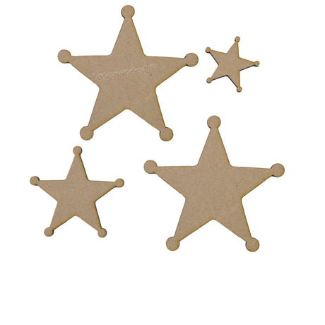 Sheriffs Badge Blanks - MDF Sheriffs Star Craft Shapes - LaserworksUK
