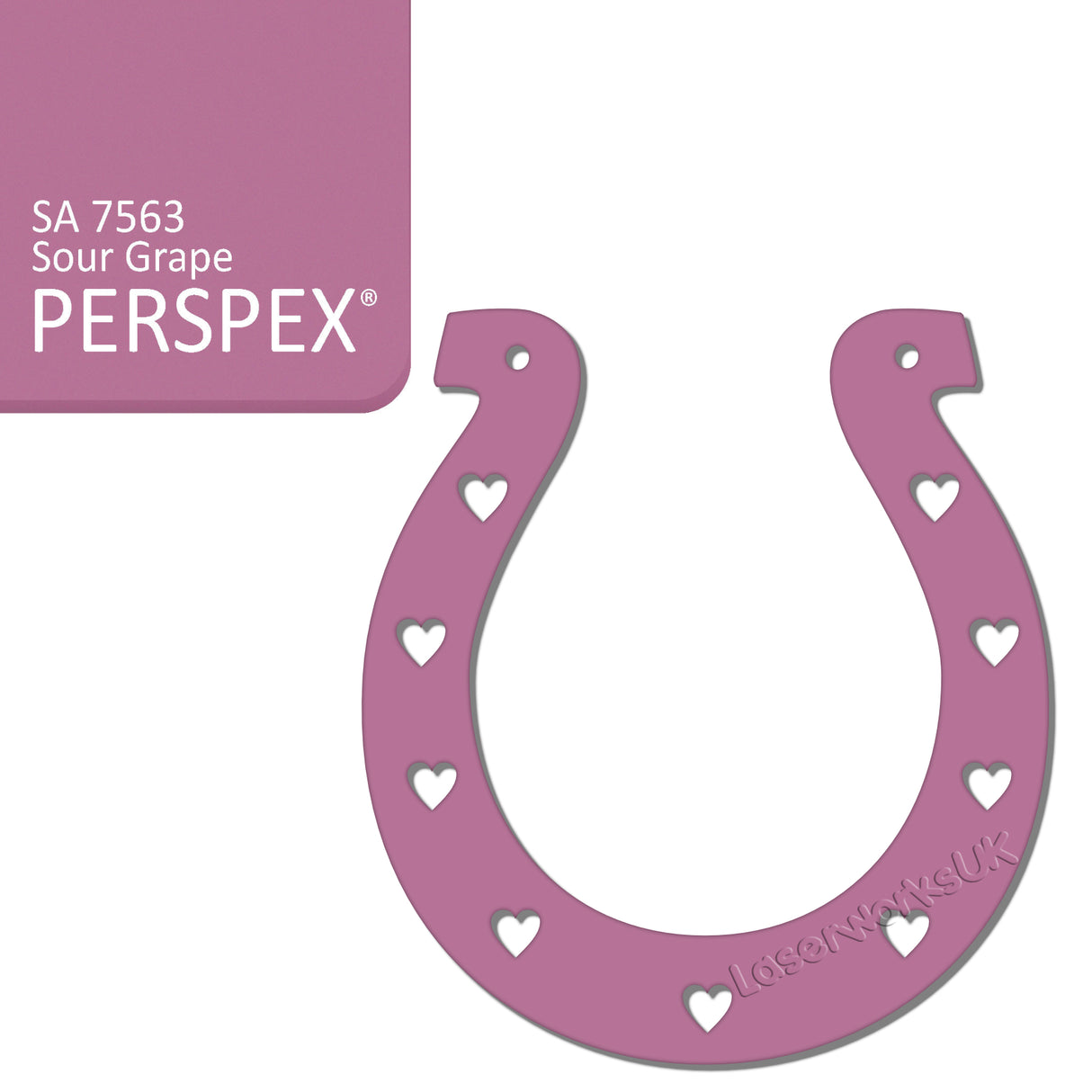 Acrylic Wedding Horseshoe With Hearts Cut Out Border - Laserworksuk