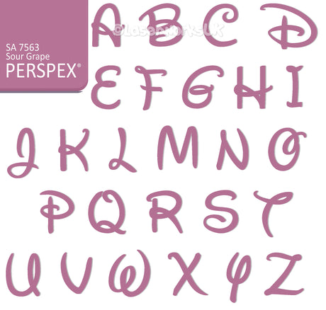 Acrylic Letters - 4cm High - Disney Font Perspex Letters & Numbers - 40 Colours - Laserworksuk