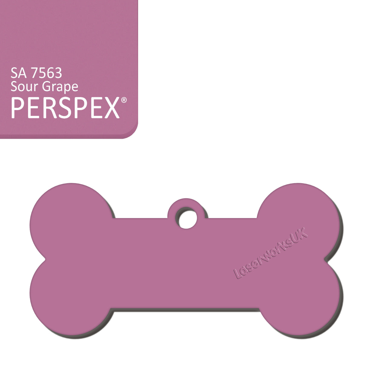 Acrylic Dog Bone Keyring - Multi Colours Blank Tags - Laserworksuk