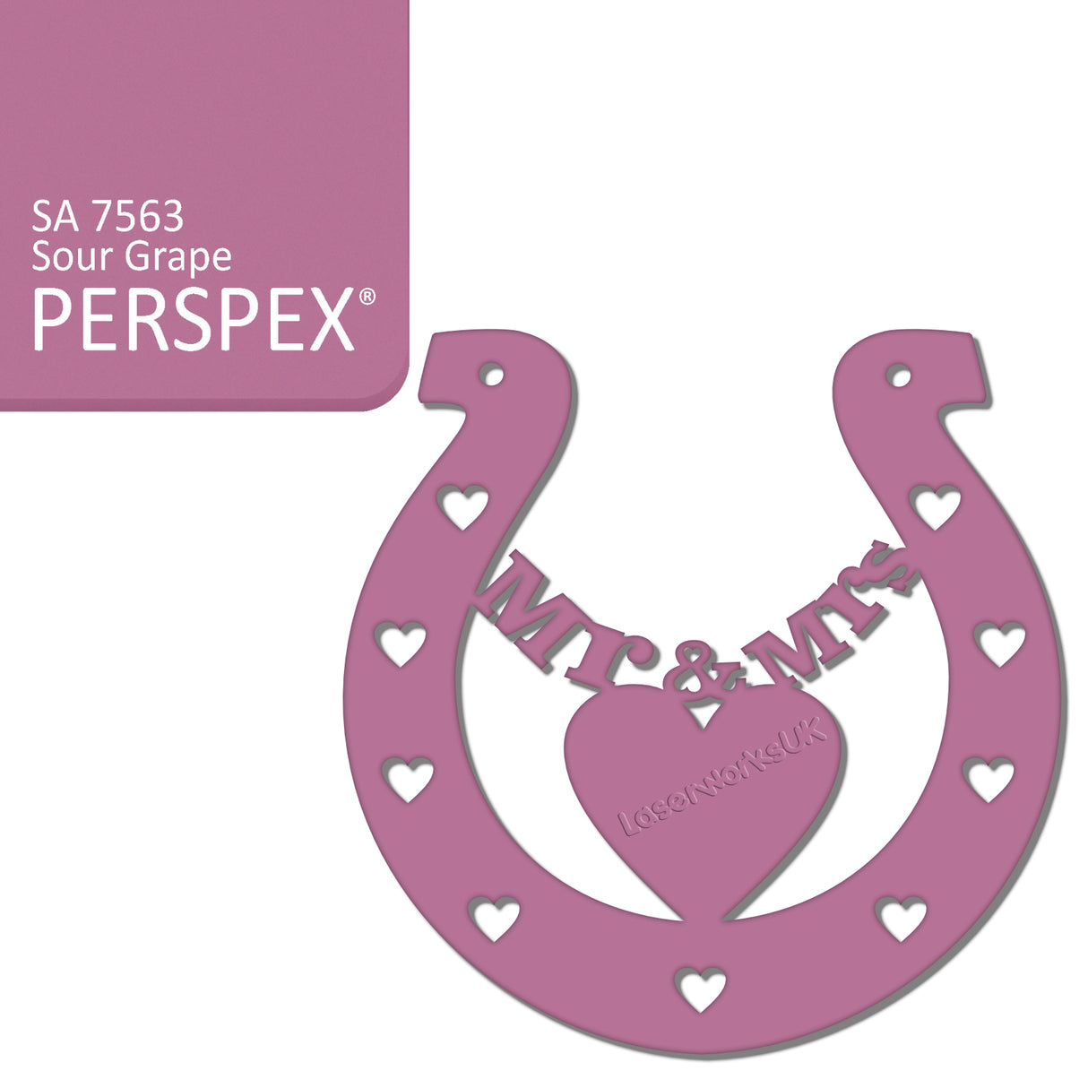 Acrylic Mr & Mrs Horseshoe Blanks - Laserworksuk