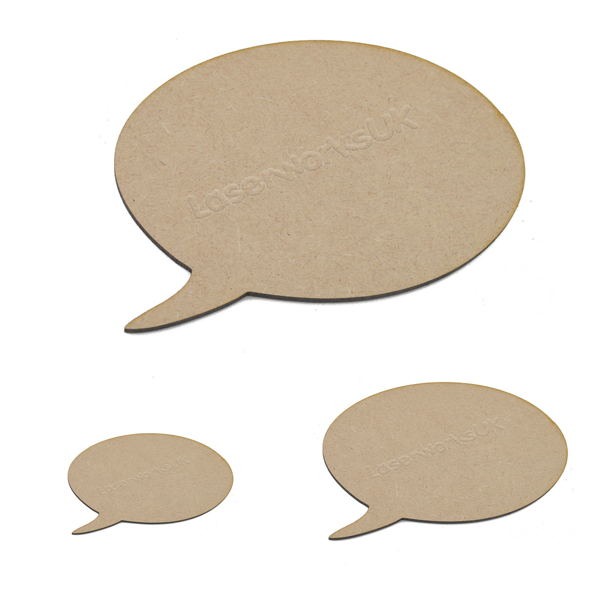 Speech Bubble Craft Shapes | Wooden Blank Tags Embellishment - LaserworksUK