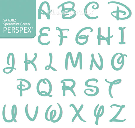 Acrylic Letters - 4cm High - Disney Font Perspex Letters & Numbers - 40 Colours - Laserworksuk