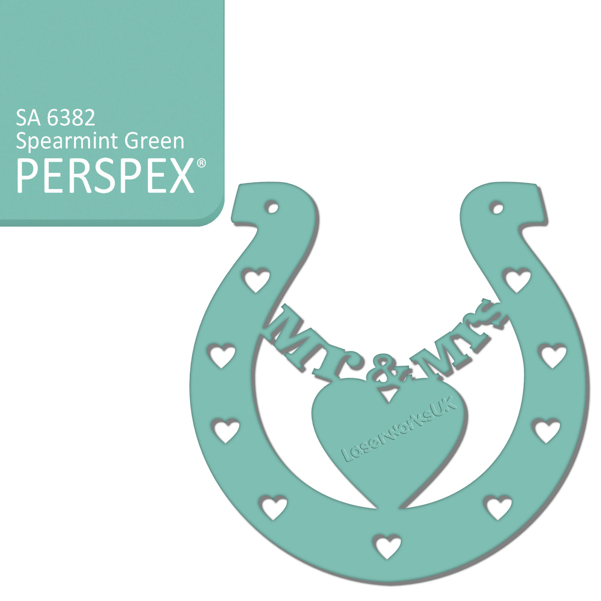 Acrylic Mr & Mrs Horseshoe Blanks - Laserworksuk