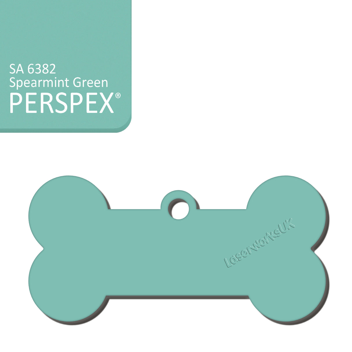 Acrylic Dog Bone Keyring - Multi Colours Blank Tags - Laserworksuk