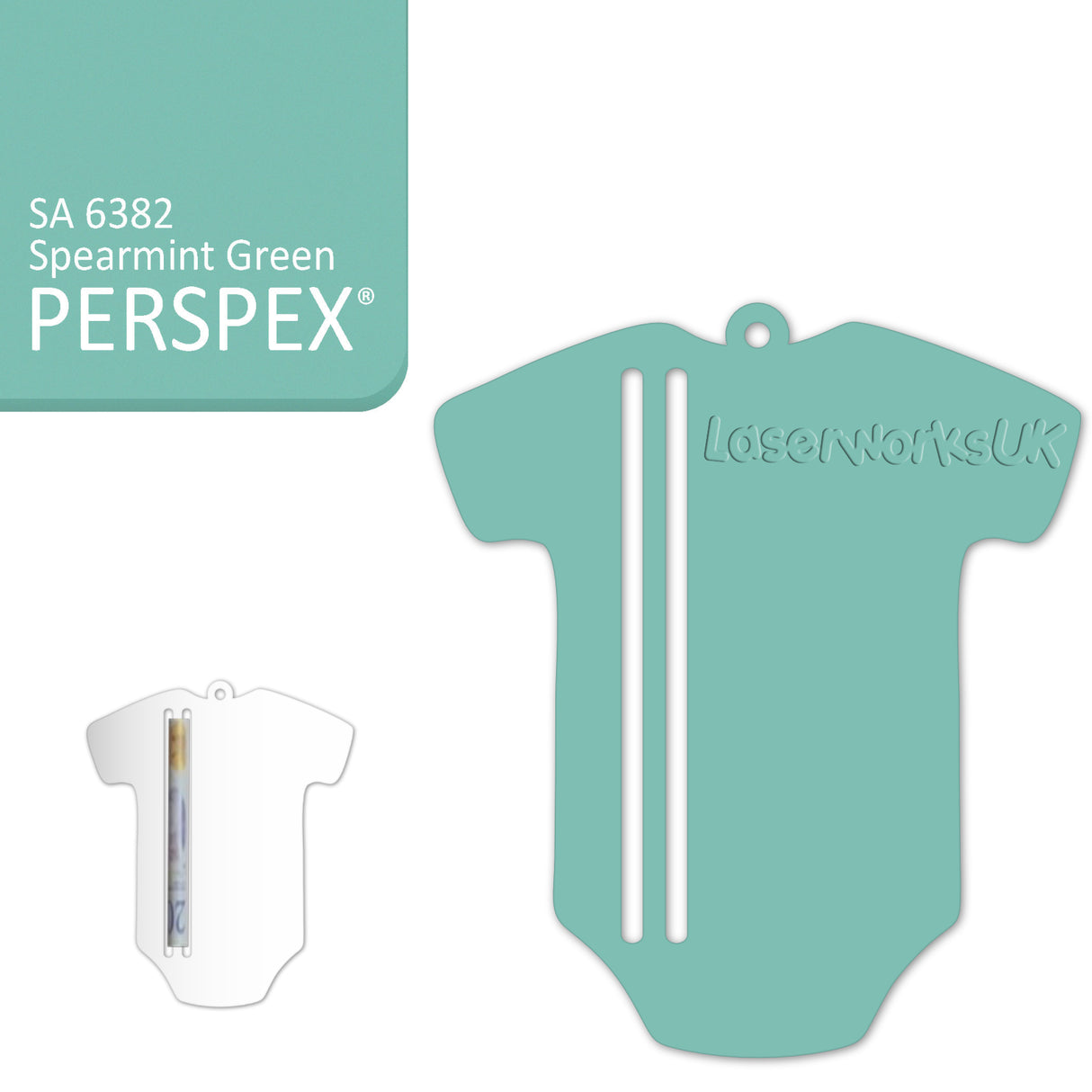 Acrylic Baby Vest - Bodysuit Money Holder Blanks (Pack of 5) - Laserworksuk