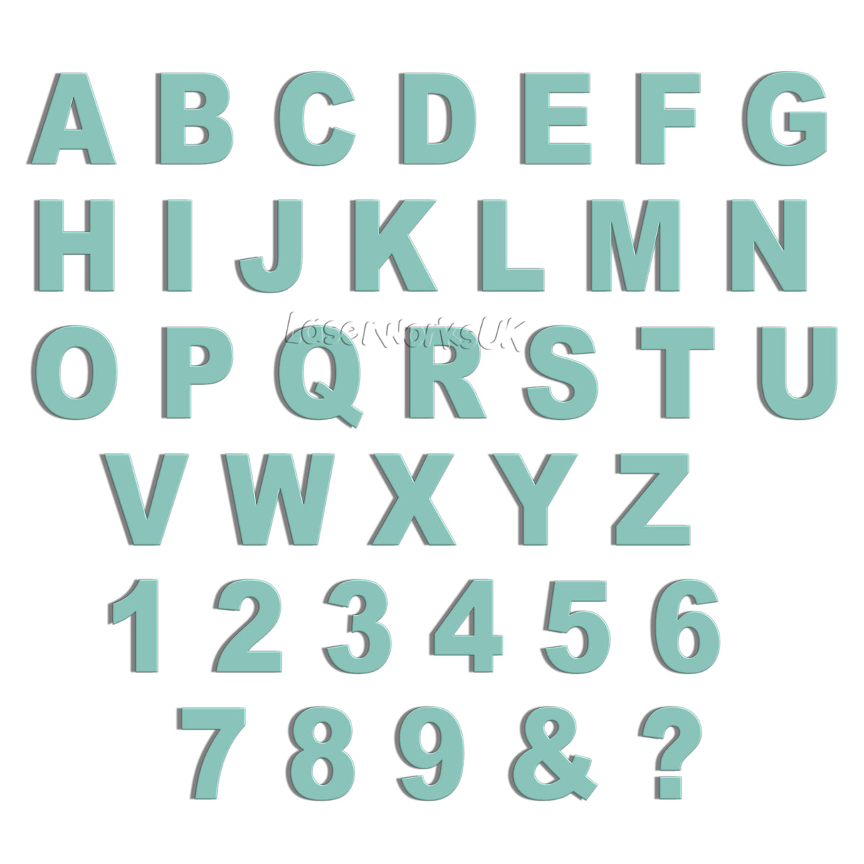 Ariel Bold 10cm Acrylic Letters & Numbers - 40 Different Colours - Laserworksuk