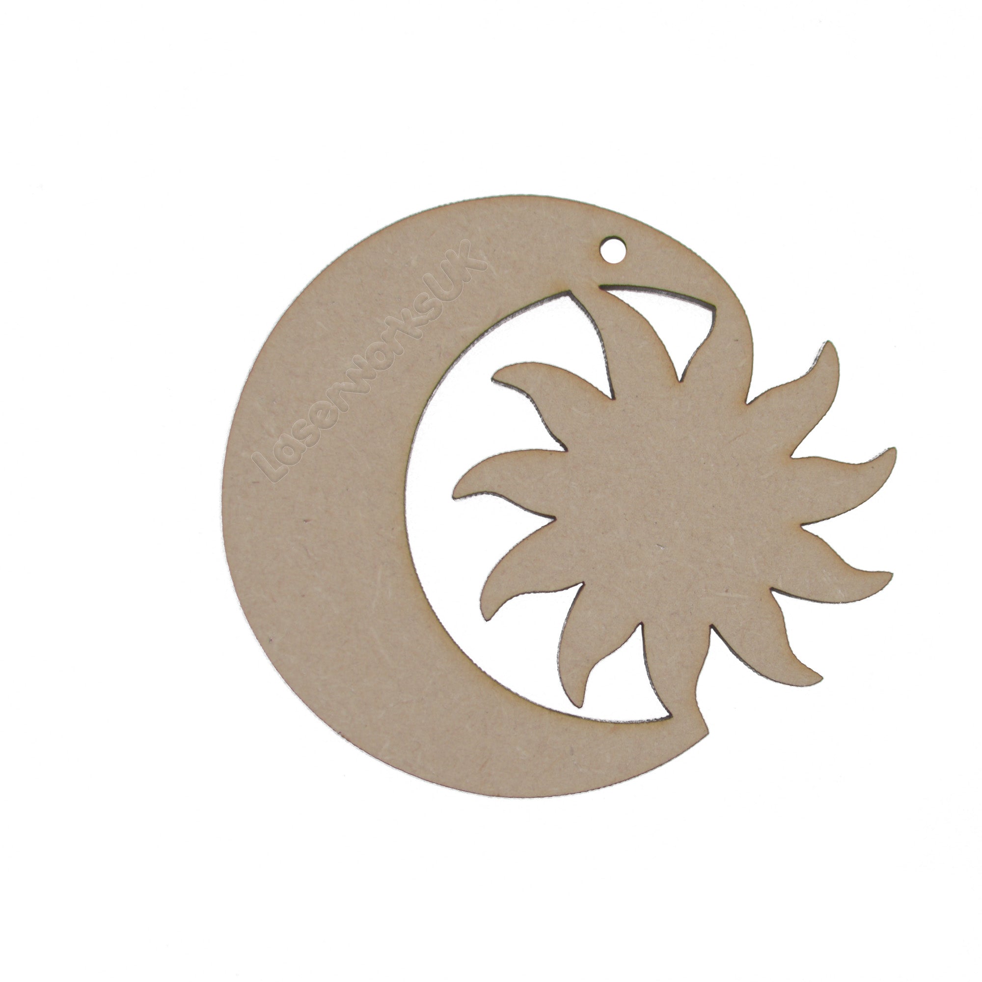 Sun Moon Shapes | MDF Wooden Craft Embellishment Scrapbook - LaserworksUK