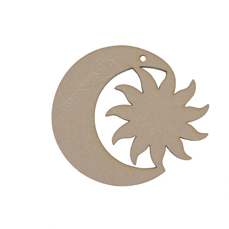 Sun Moon Shapes | MDF Wooden Craft Embellishment Scrapbook - LaserworksUK