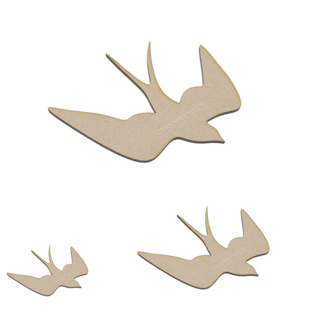 Swallow MDF Wood Bird Shape - LaserworksUK