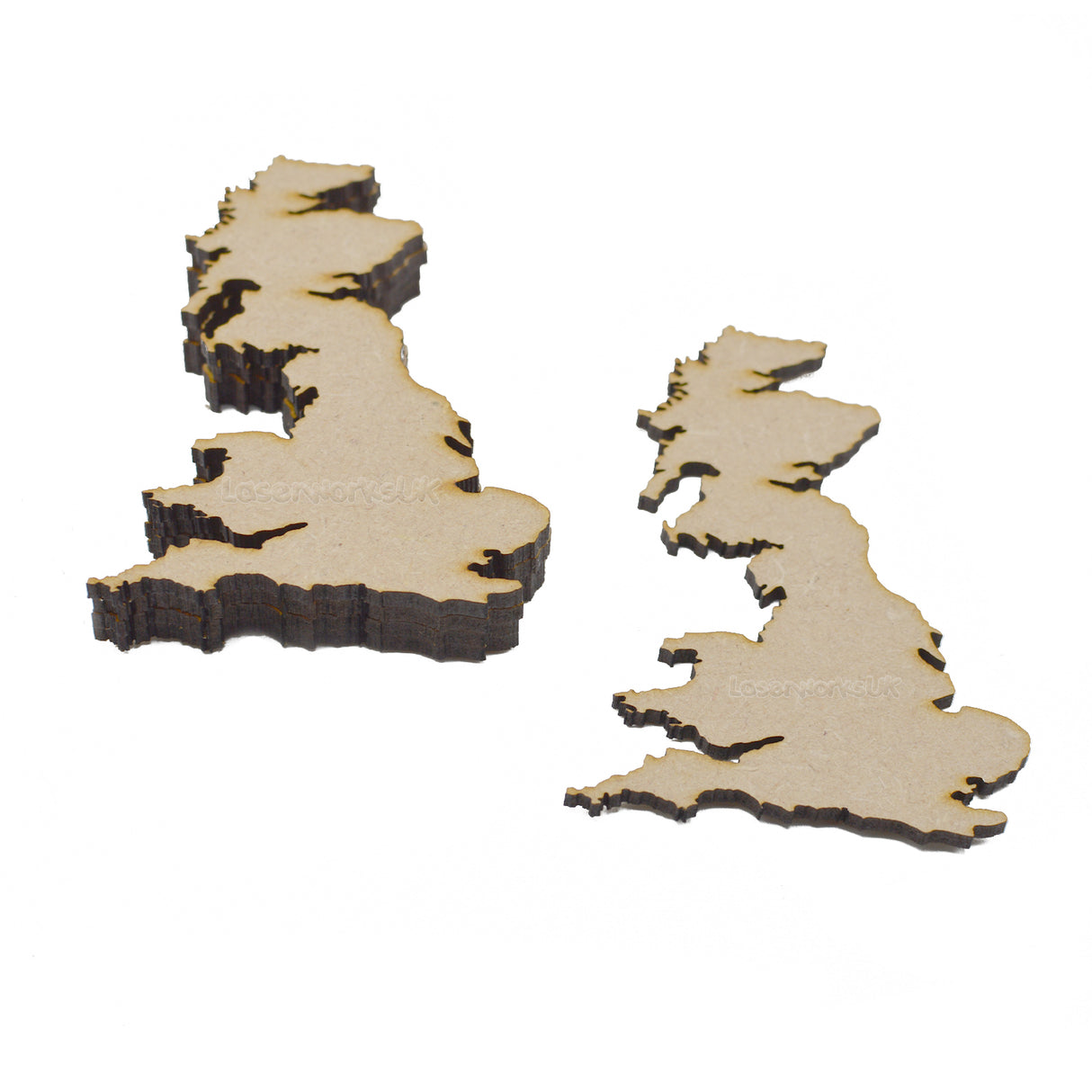 Wooden UK Maps - United Kingdom Outline Shapes - LaserworksUK