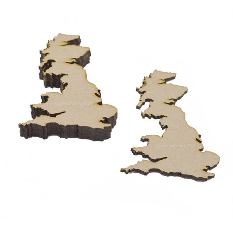 Wooden UK Maps - United Kingdom Outline Shapes - LaserworksUK