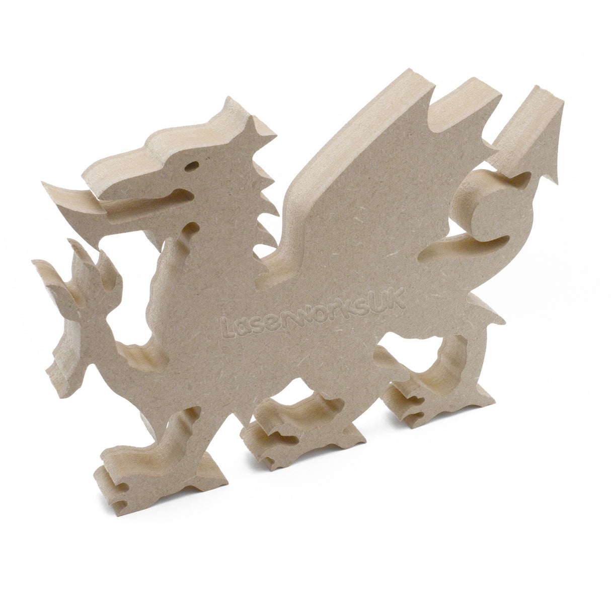Freestanding Welsh Dragon - 18mm MDF Wooden Dragon Shapes - Laserworksuk