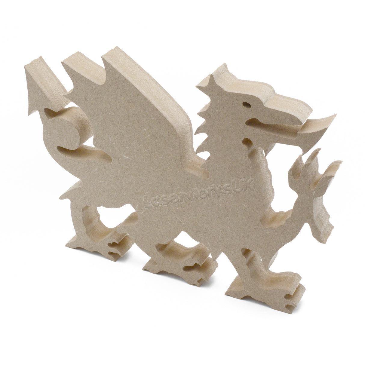 Freestanding Welsh Dragon - 18mm MDF Wooden Dragon Shapes - Laserworksuk