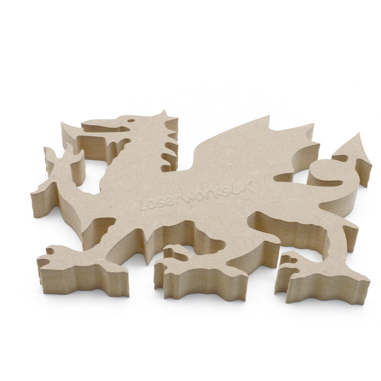 Freestanding Welsh Dragon - 18mm MDF Wooden Dragon Shapes - Laserworksuk