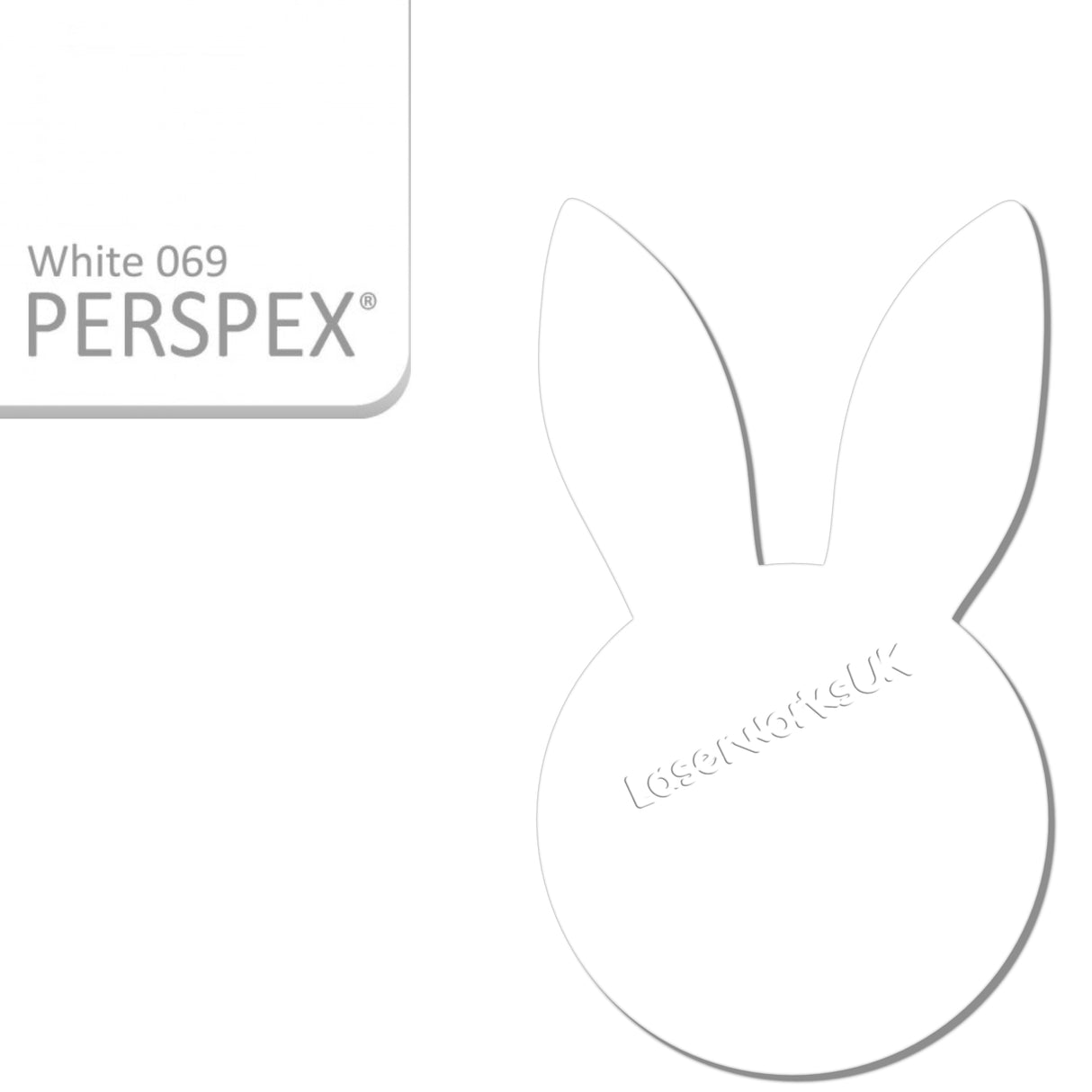 Acrylic Easter Bunny - Rabbit Head Blanks (8cm Pack of 6) - Laserworksuk