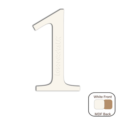 White Painted MDF Wooden Letters - Cambria Font 2cm - 30cm - Laserworksuk