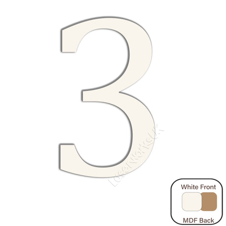 White Painted MDF Wooden Letters - Cambria Font 2cm - 30cm - Laserworksuk