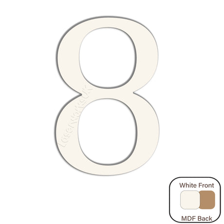 White Painted MDF Wooden Letters - Cambria Font 2cm - 30cm - Laserworksuk