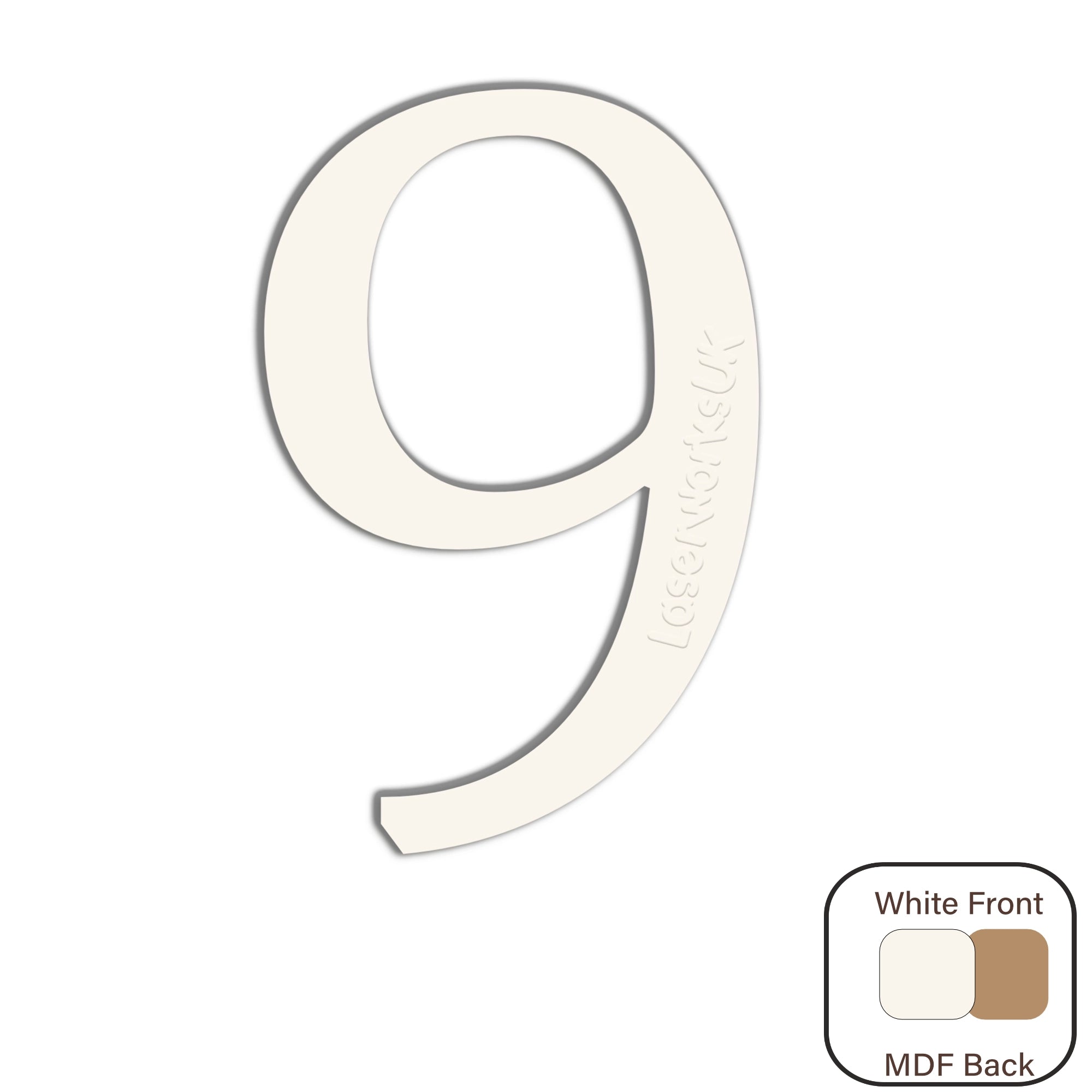 White Painted MDF Wooden Letters - Cambria Font 2cm - 30cm - Laserworksuk