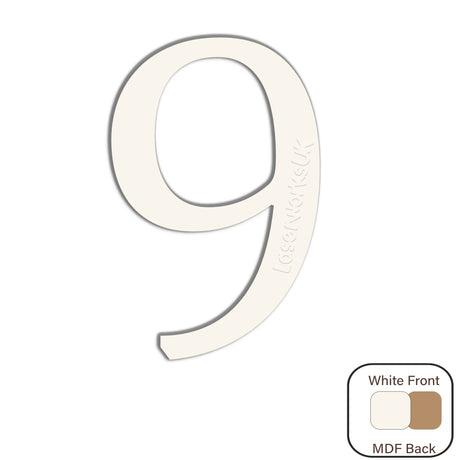 White Painted MDF Wooden Letters - Cambria Font 2cm - 30cm - Laserworksuk