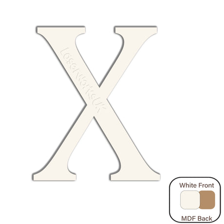 White Painted MDF Wooden Letters - Cambria Font 2cm - 30cm - Laserworksuk