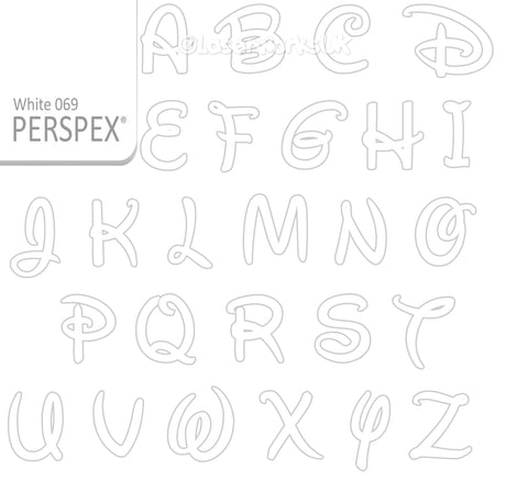 Acrylic Letters - 4cm High - Disney Font Perspex Letters & Numbers - 40 Colours - Laserworksuk