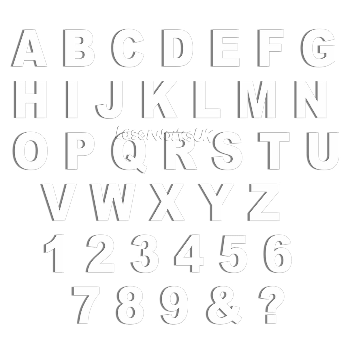 Ariel Bold 10cm Acrylic Letters & Numbers - 40 Different Colours - Laserworksuk
