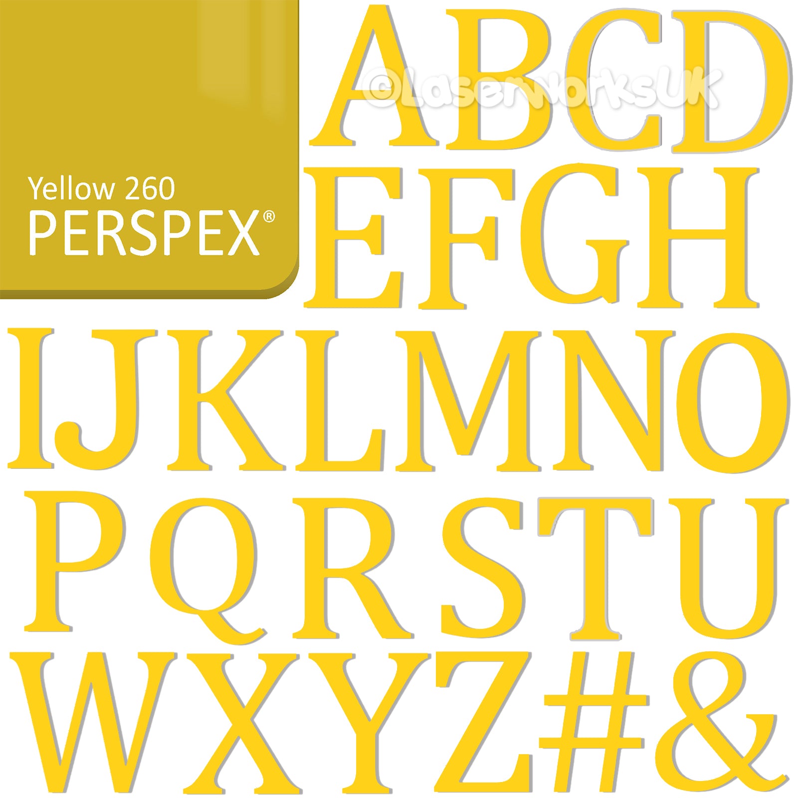 Acrylic 3cm High Letters & Numbers - 40 Colours - Multi Buy Discounts - Laserworksuk