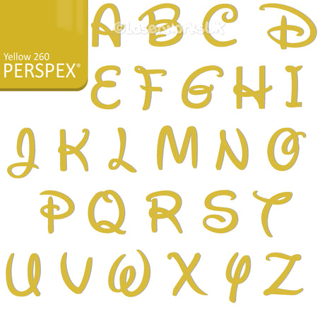 Acrylic Letters - 4cm High - Disney Font Perspex Letters & Numbers - 40 Colours - Laserworksuk