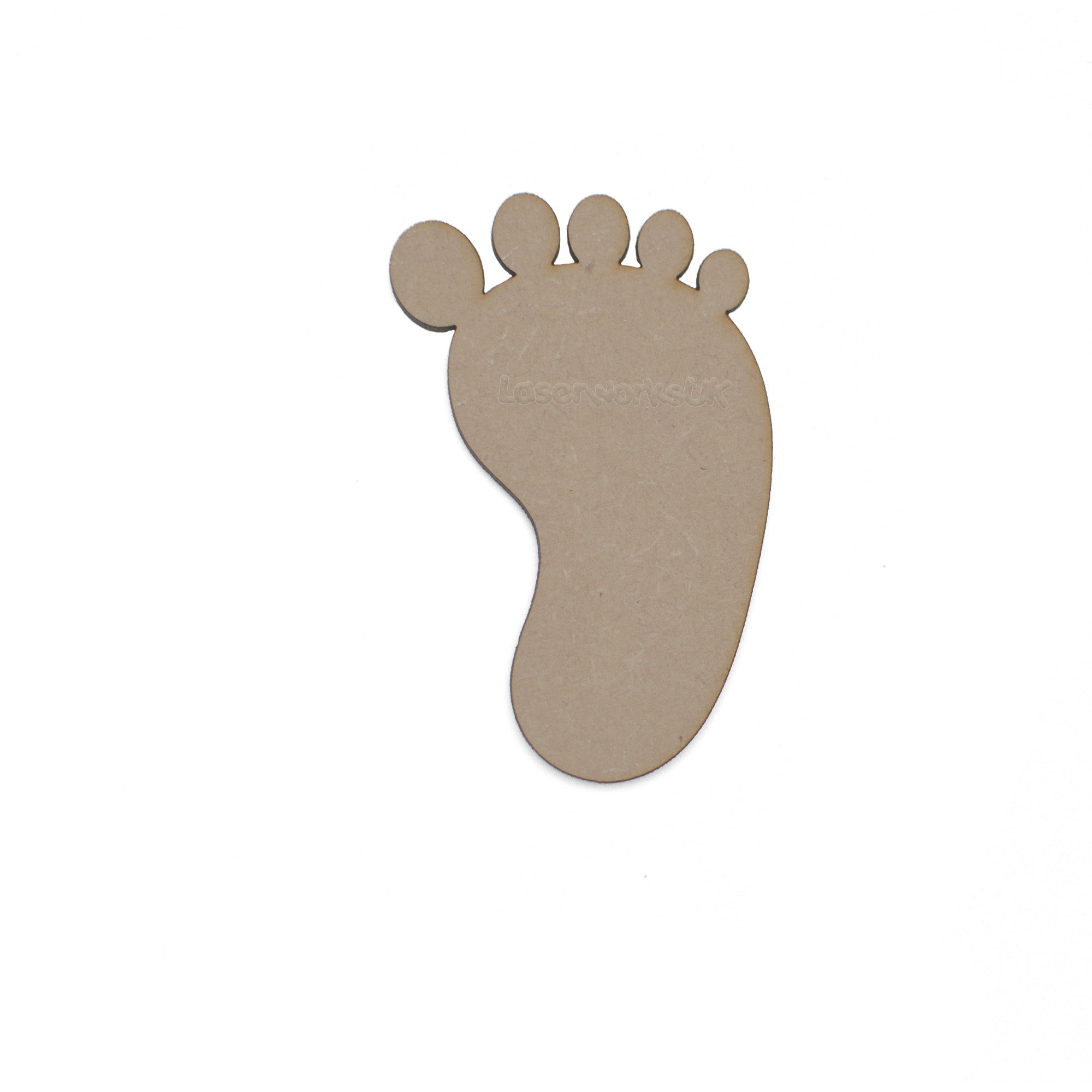 Baby Foot Print wood Craft Shapes MDF Embellishments - LaserworksUK