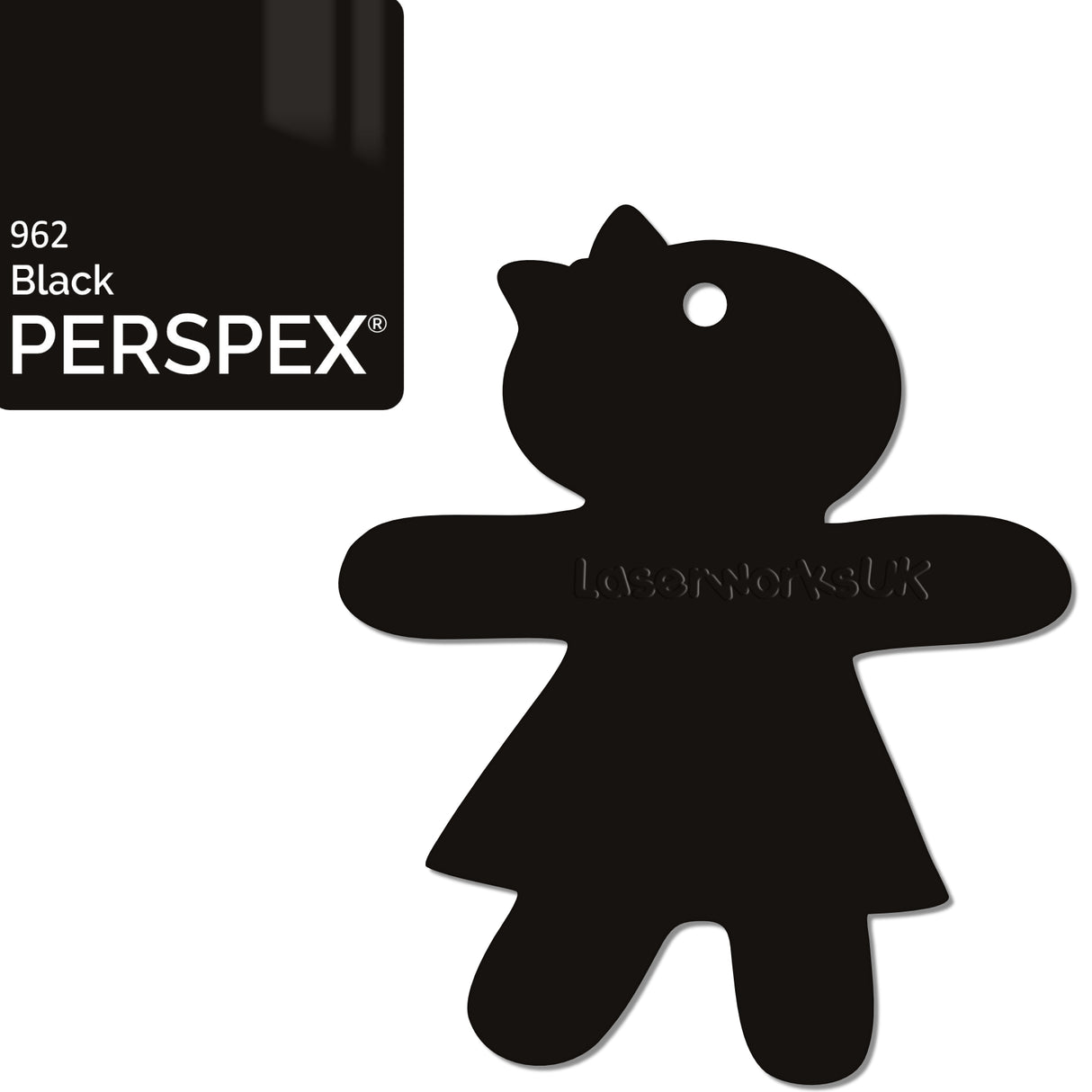 Acrylic Christmas Gingerbread Girl Decorations (Pack of 12) - Laserworksuk