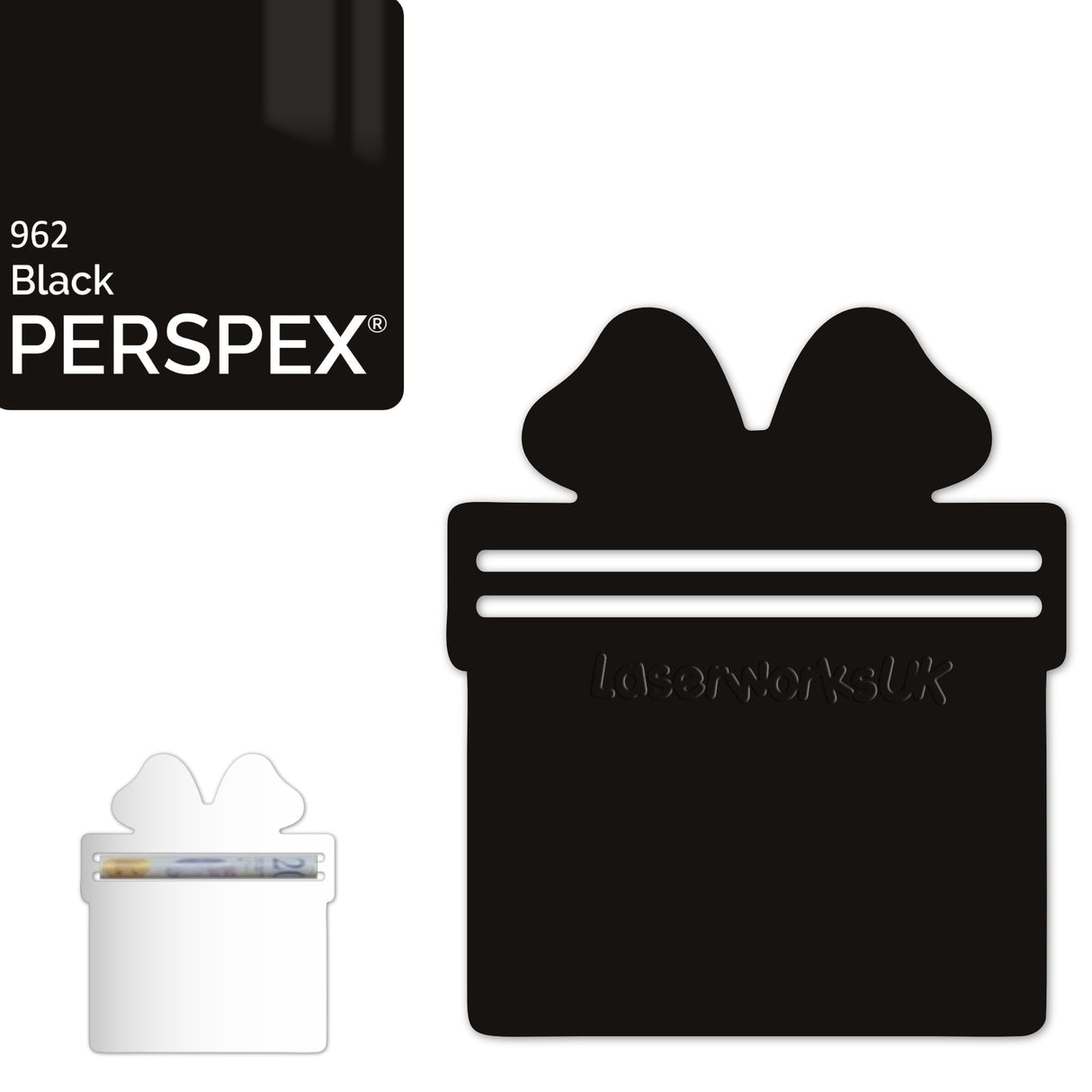 Acrylic Present Money Holder (Pack of 5) - Laserworksuk