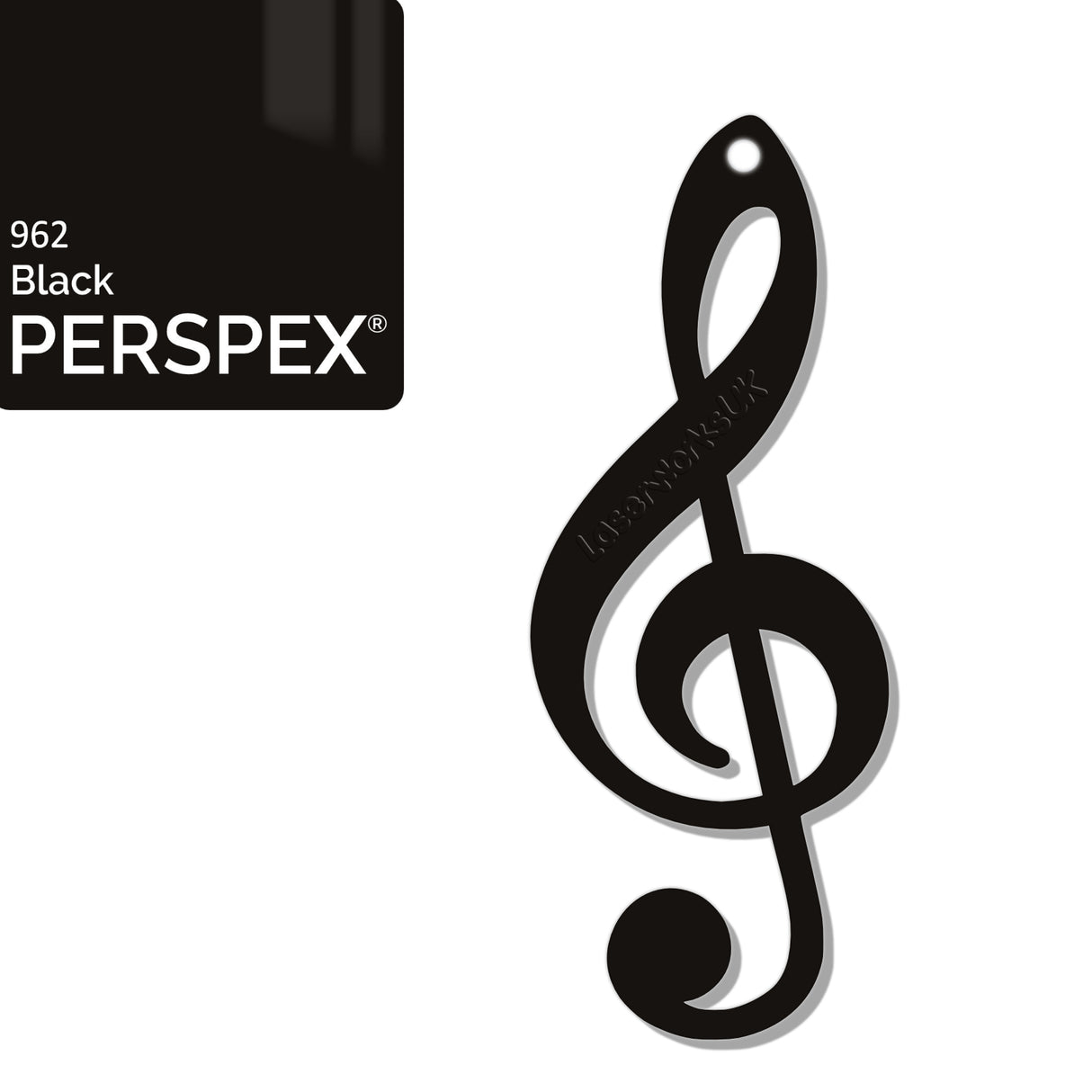 Acrylic Treble Clef Keyring - Music Student Gifts - Laserworksuk