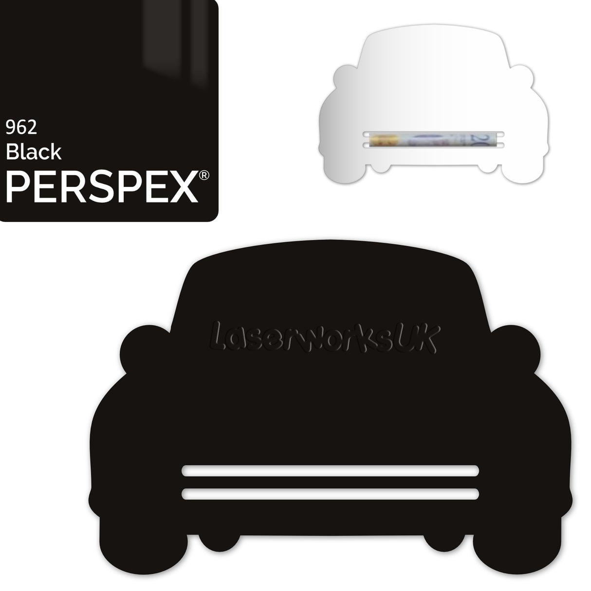 Acrylic Wedding Car Gift Money Holder Blanks - Laserworksuk