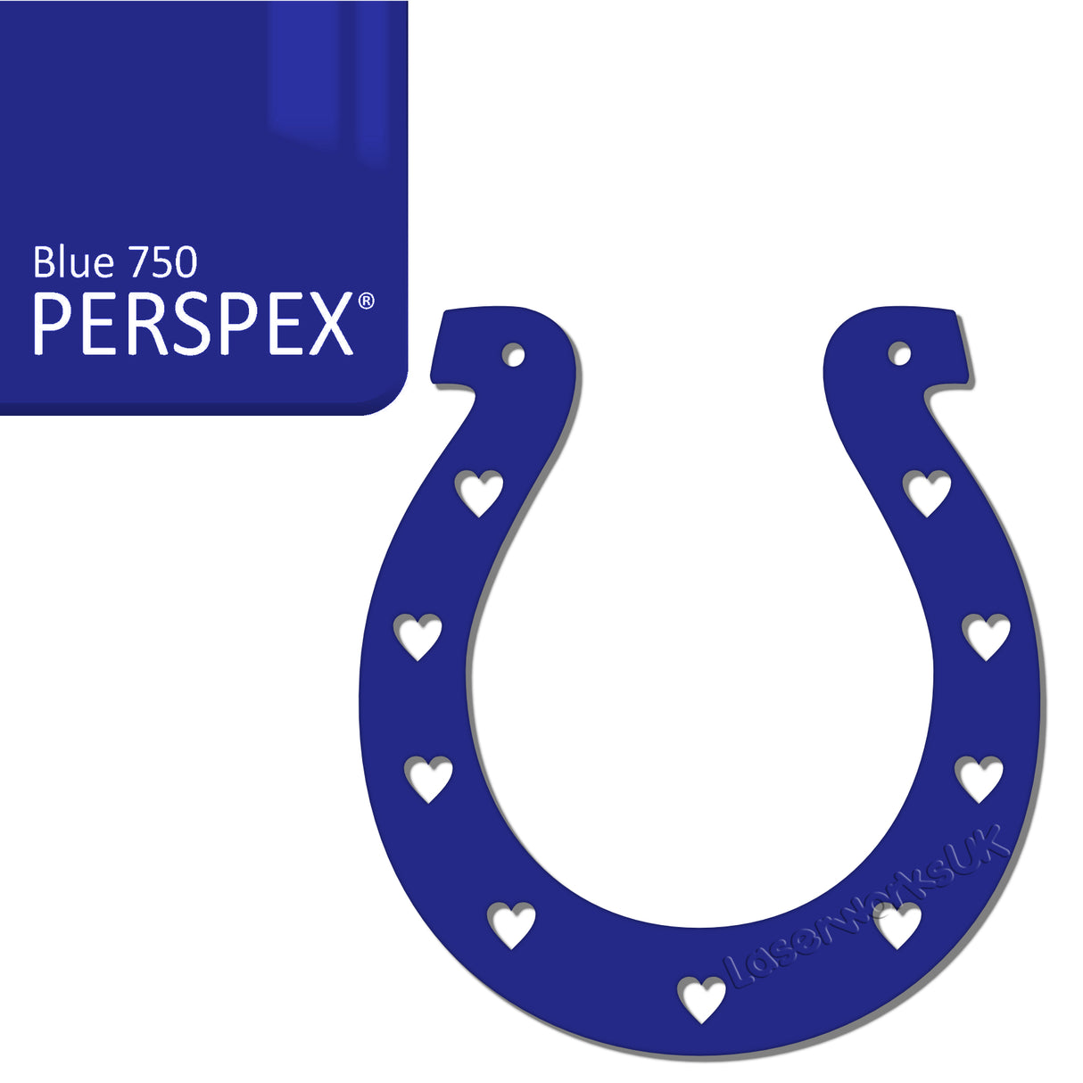 Acrylic Wedding Horseshoe With Hearts Cut Out Border - Laserworksuk