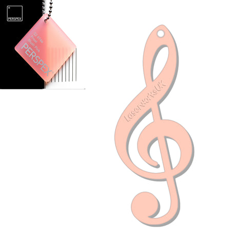 Acrylic Treble Clef Keyring - Music Student Gifts - Laserworksuk