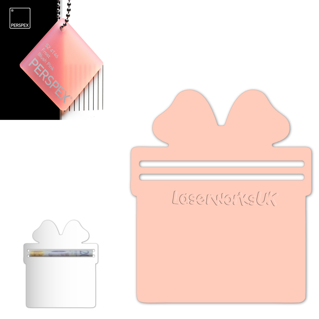 Acrylic Present Money Holder (Pack of 5) - Laserworksuk