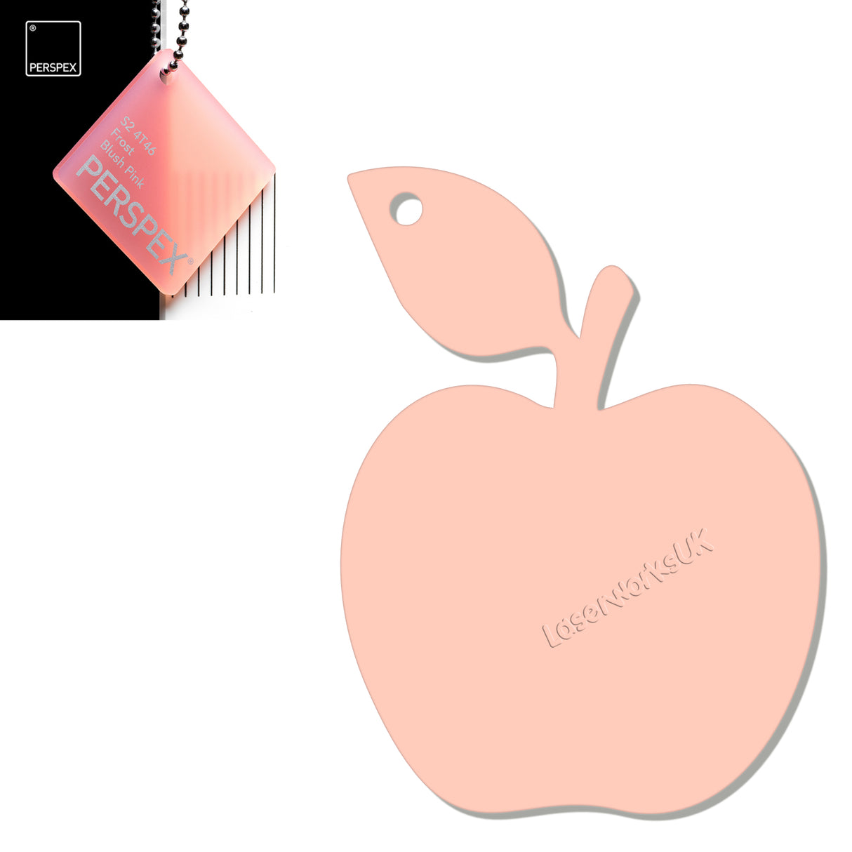 Acrylic Apple Keyring - Laserworksuk