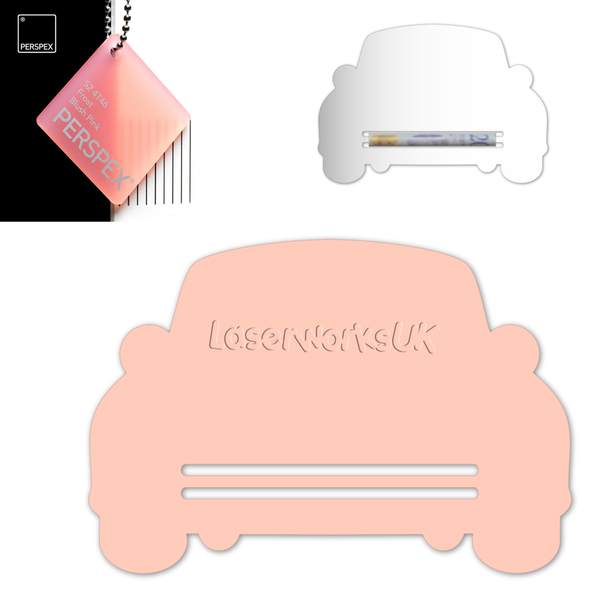 Acrylic Wedding Car Gift Money Holder Blanks - Laserworksuk