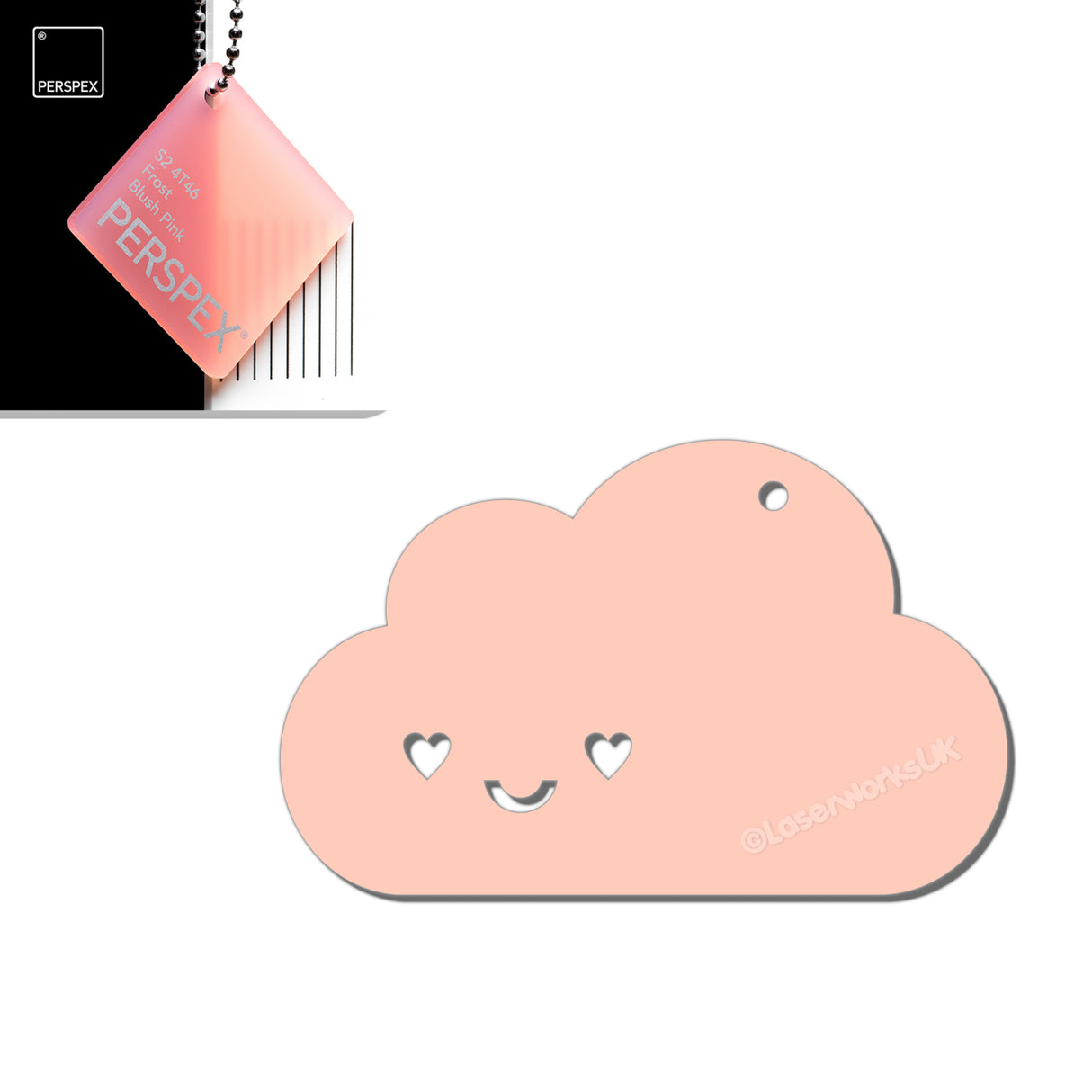 Custom Kawaii Happy Cloud Acrylic Keyring – 40+ Colours Available
