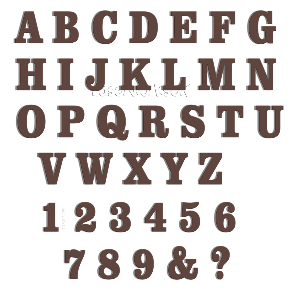 Acrylic 4cm High Letters & Numbers - 40 Colours - Multi Buy Discounts - Laserworksuk