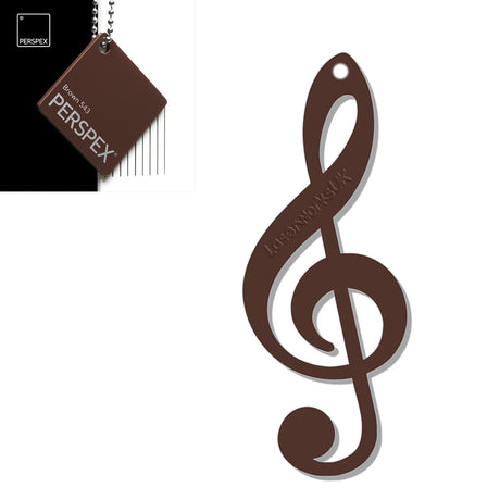Acrylic Treble Clef Keyring - Music Student Gifts - Laserworksuk