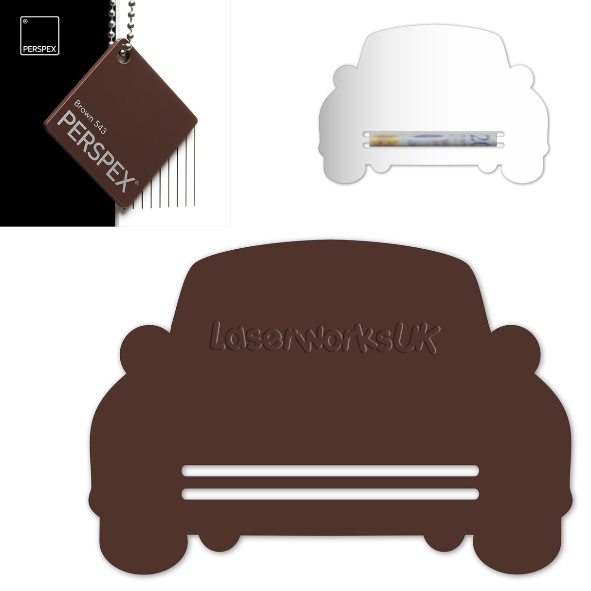 Acrylic Wedding Car Gift Money Holder Blanks - Laserworksuk