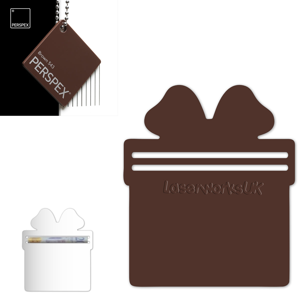 Acrylic Present Money Holder (Pack of 5) - Laserworksuk