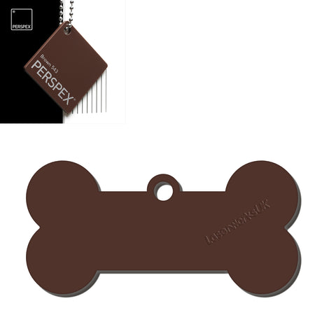 Acrylic Dog Bone Keyring - Multi Colours Blank Tags - Laserworksuk