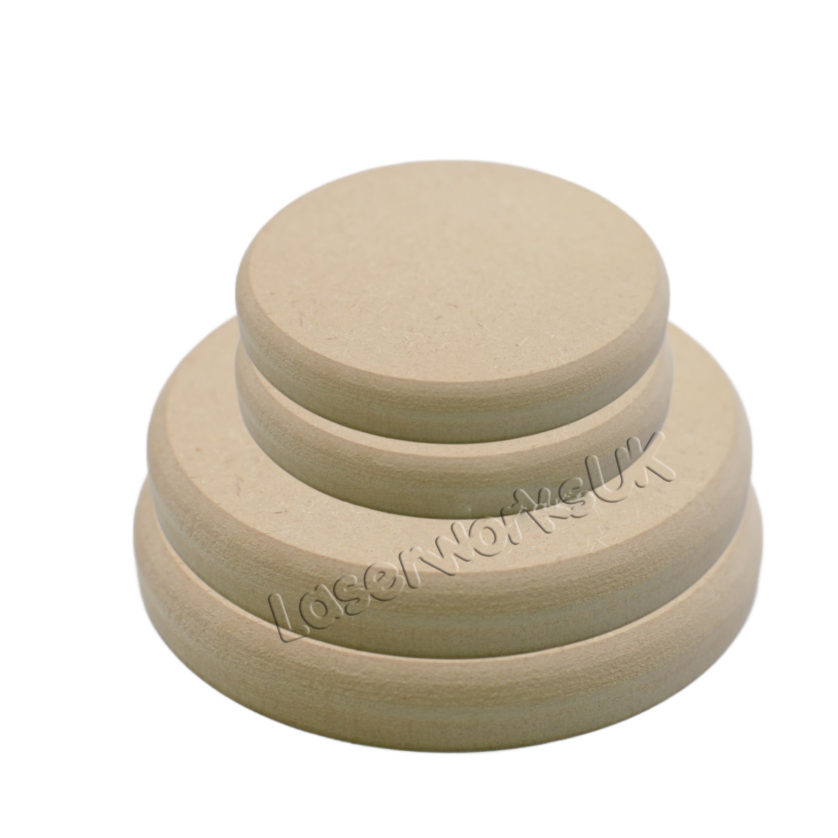 Wooden MDF Circle Round Top Edge 10cm - 40cm Disk Blanks - Laserworksuk