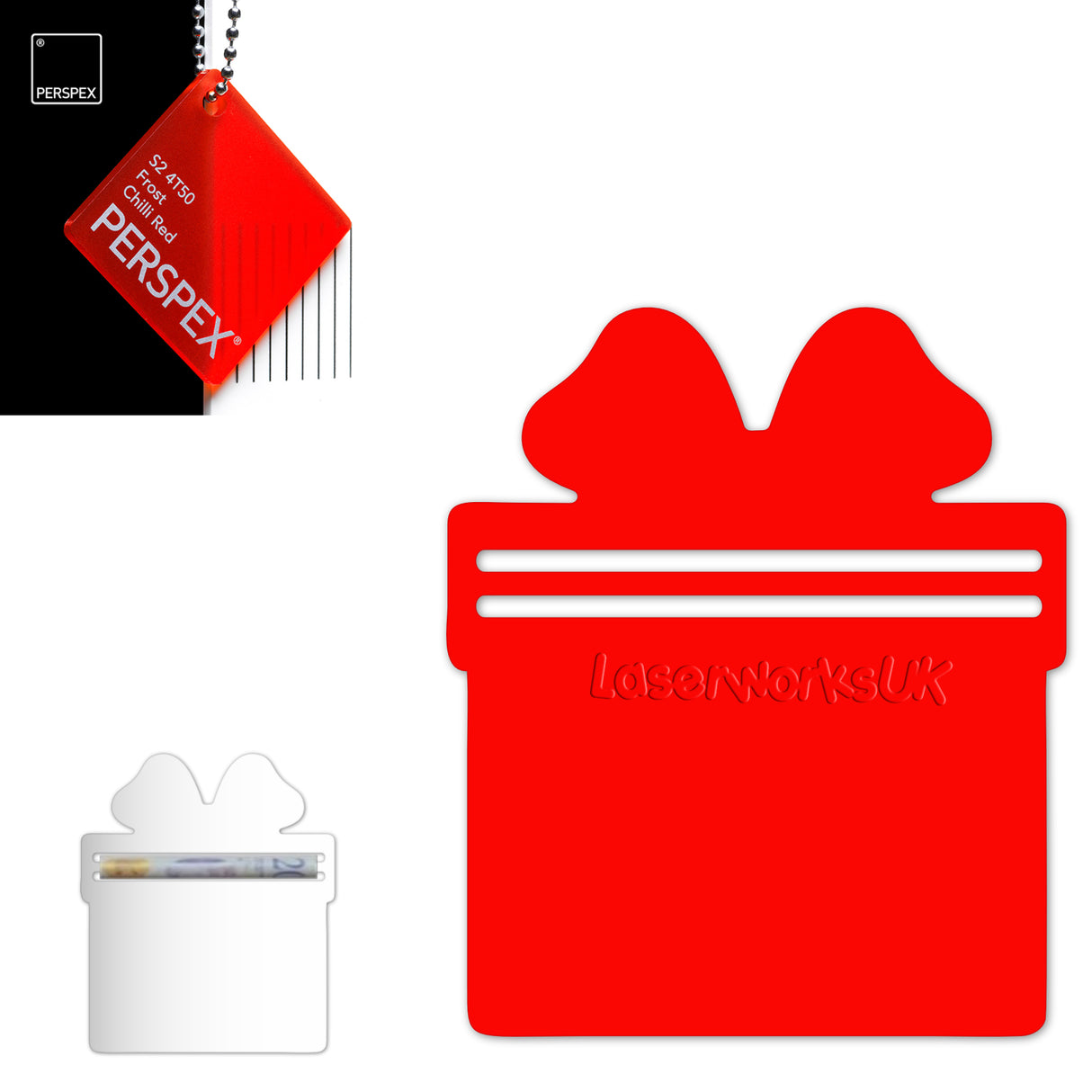 Acrylic Present Money Holder (Pack of 5) - Laserworksuk