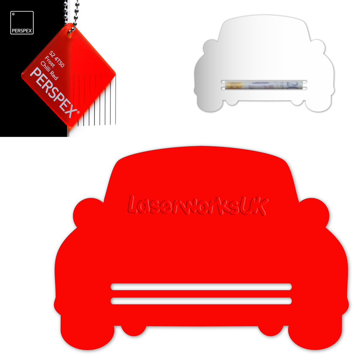 Acrylic Wedding Car Gift Money Holder Blanks - Laserworksuk