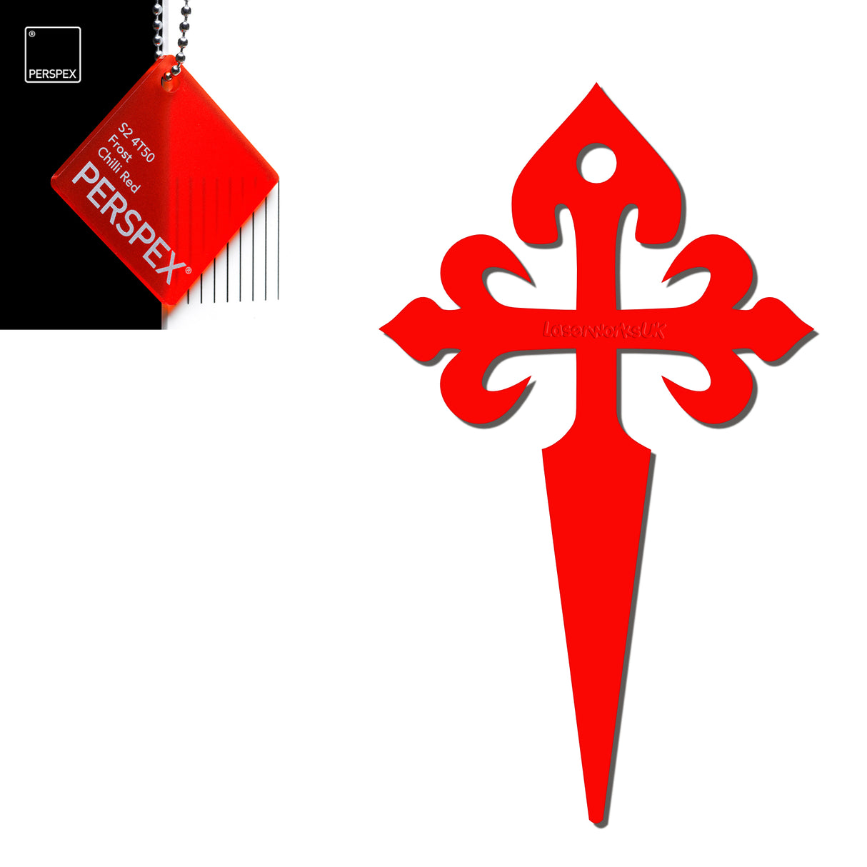 Camino de Santiago - St James Cross Keyring - Laserworksuk